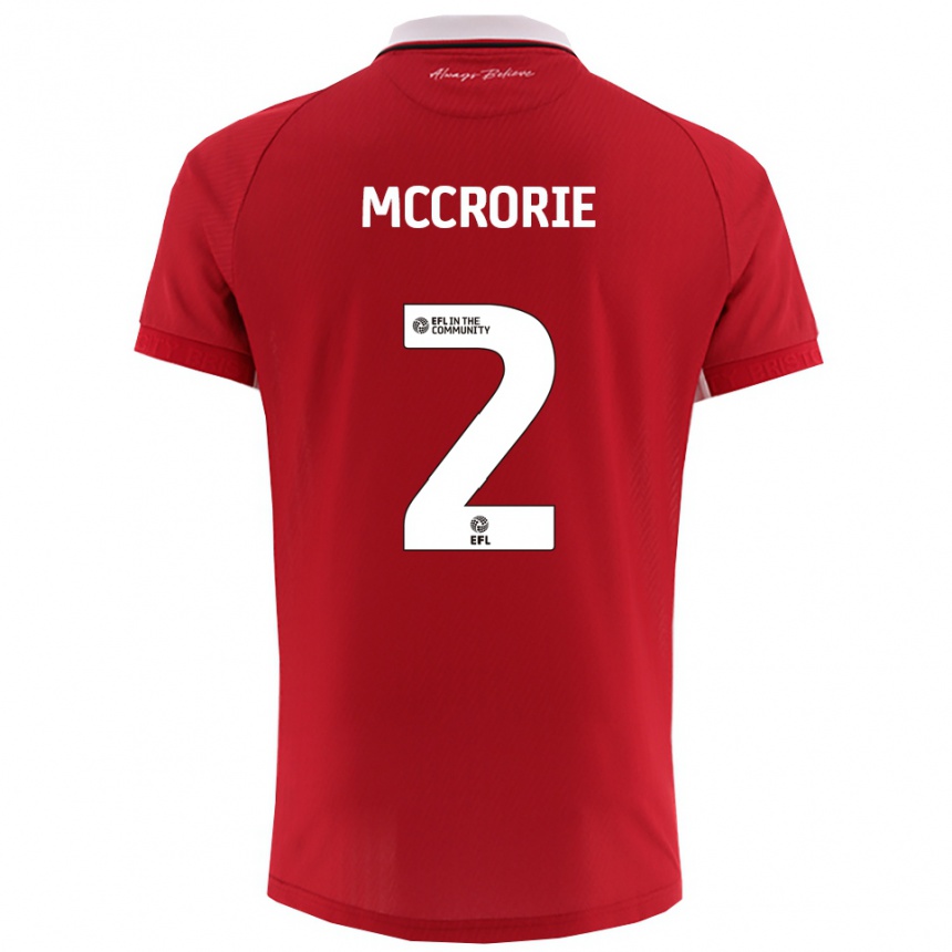 גברים כדורגל רוס מקרורי #2 אדום לבן ג'רזי ביתית 2025/26