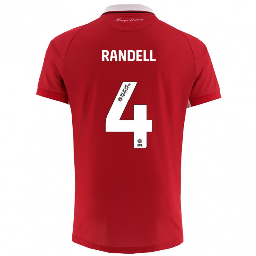 גברים כדורגל אדם רנדל #4 אדום לבן ג'רזי ביתית 2025/26