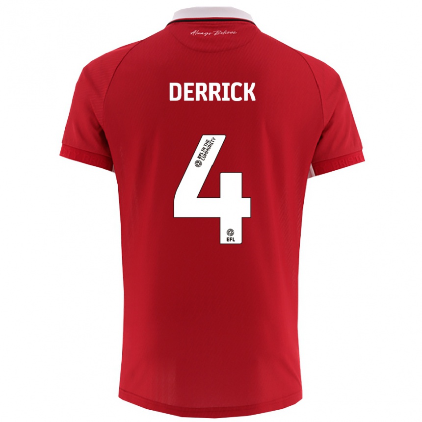 גברים כדורגל לואי דריק #4 אדום לבן ג'רזי ביתית 2025/26