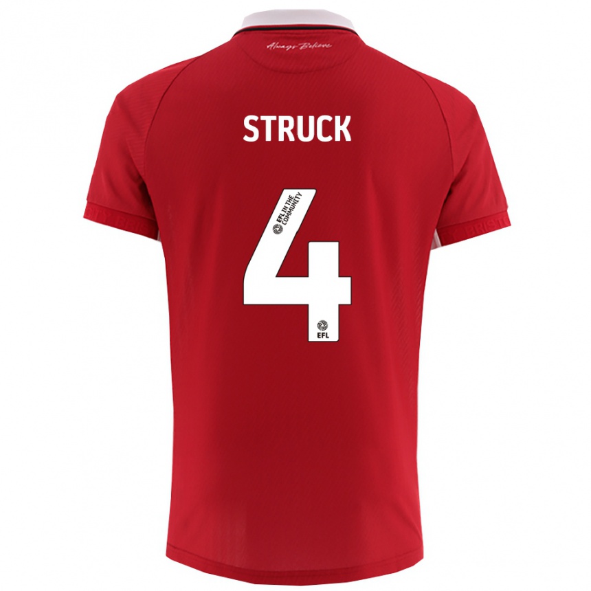 גברים כדורגל סיל שטרוק #4 אדום לבן ג'רזי ביתית 2025/26