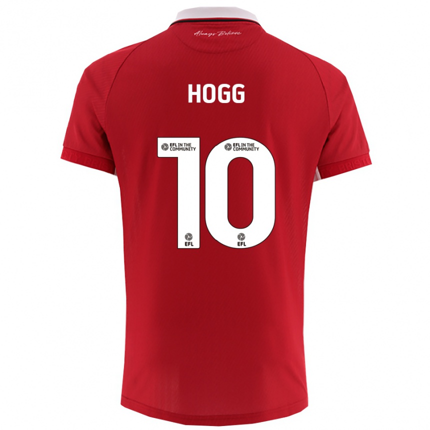 גברים כדורגל Harry Hogg #10 אדום לבן ג'רזי ביתית 2025/26