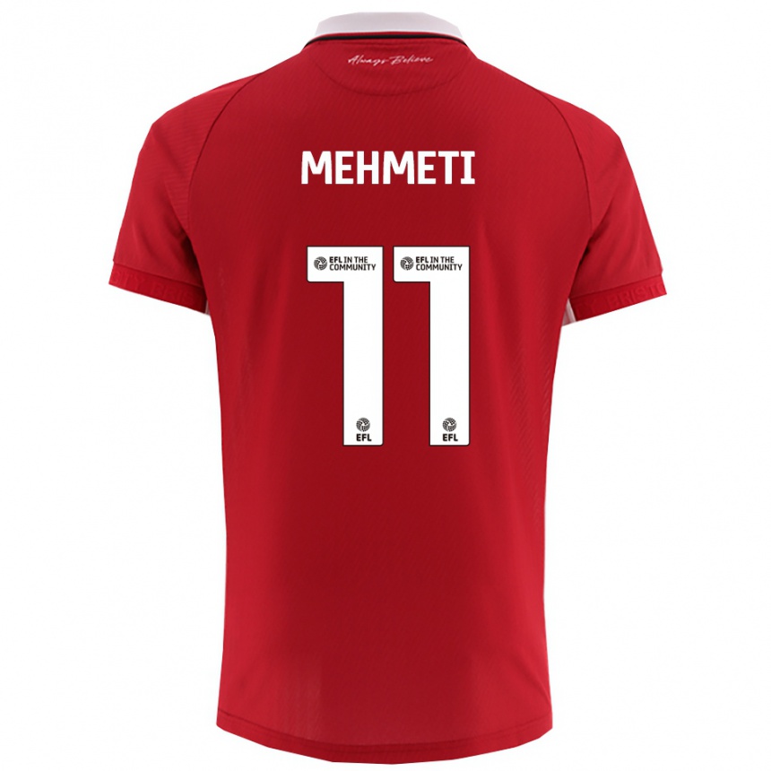 גברים כדורגל אניס מהמטי #11 אדום לבן ג'רזי ביתית 2025/26