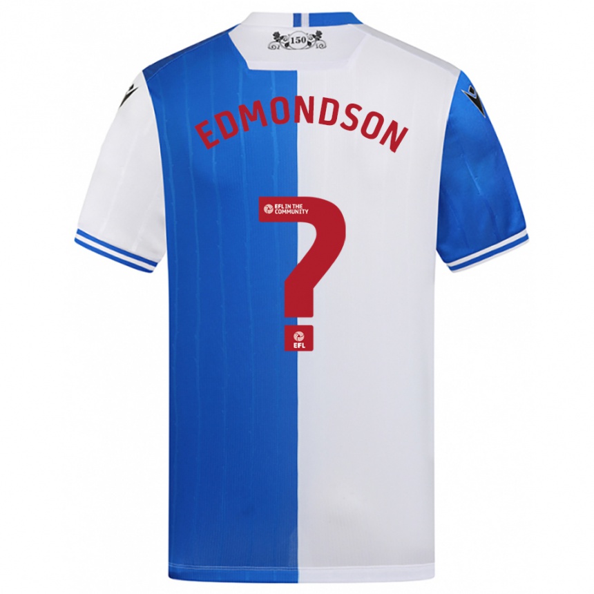 גברים כדורגל Stephen Edmondson #0 כחול לבן ג'רזי ביתית 2025/26