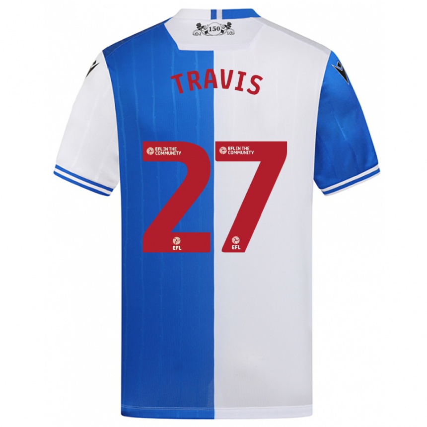 גברים כדורגל לואיס טראוויס #27 כחול לבן ג'רזי ביתית 2025/26