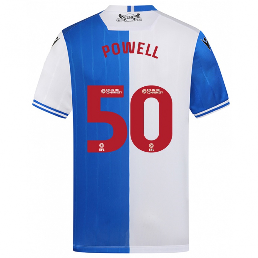 גברים כדורגל Brandon Powell #50 כחול לבן ג'רזי ביתית 2025/26