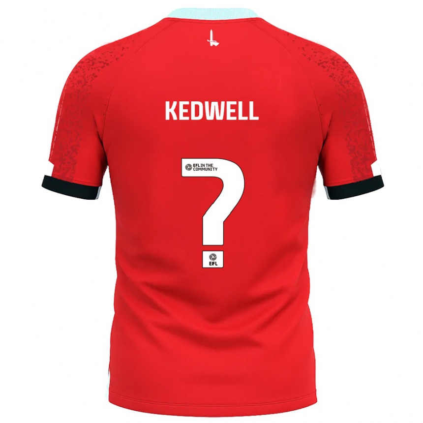 גברים כדורגל Harvey Kedwell #0 אדום לבן ג'רזי ביתית 2025/26