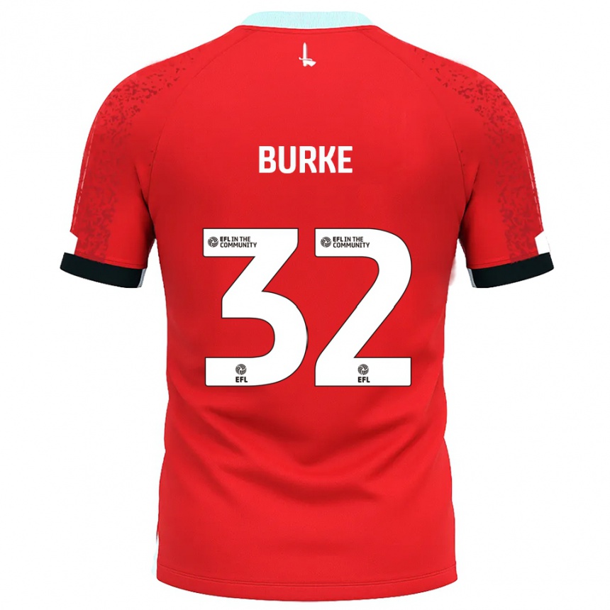 גברים כדורגל ריס בורקה #32 אדום לבן ג'רזי ביתית 2025/26 גברים כדורגל ריס בורקה #32 אדום לבן ג'רזי ביתית 2025/26