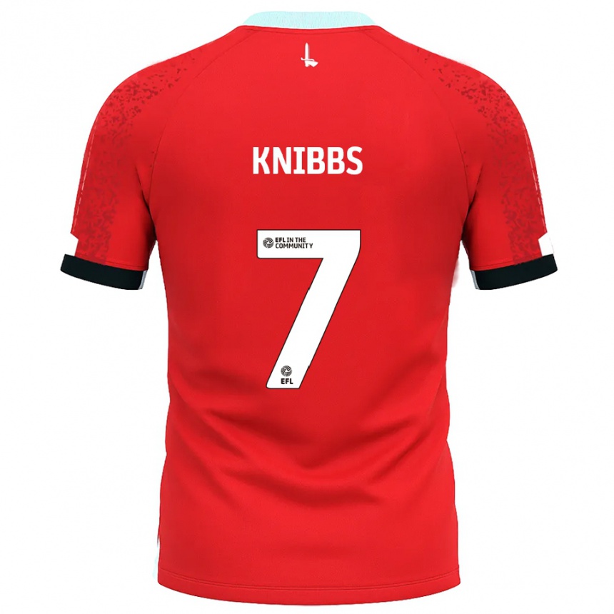 גברים כדורגל הארווי ניבס #7 אדום לבן ג'רזי ביתית 2025/26