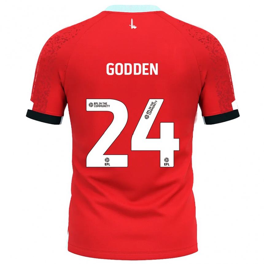 גברים כדורגל מאט גודן #24 אדום לבן ג'רזי ביתית 2025/26