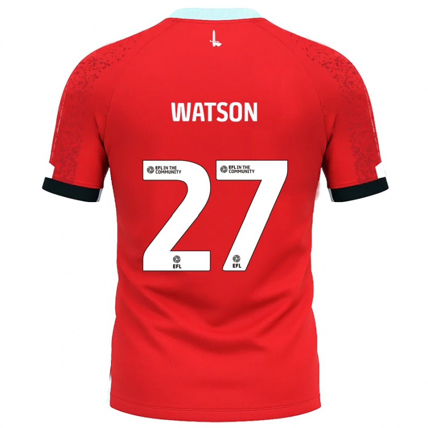 גברים כדורגל Tennai Watson #27 אדום לבן ג'רזי ביתית 2025/26