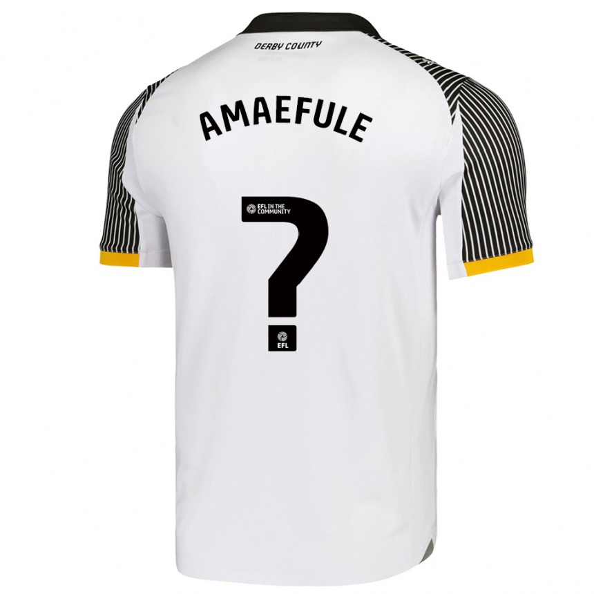 גברים כדורגל Kelvin Amaefule #0 לבן שחור ג'רזי ביתית 2025/26