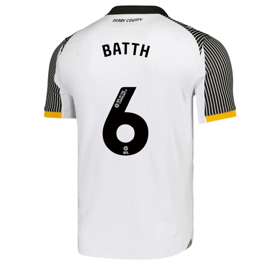 גברים כדורגל דני באטה #6 לבן שחור ג'רזי ביתית 2025/26