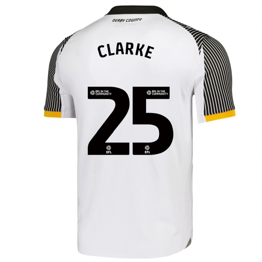 גברים כדורגל מת׳יו קלארק #25 לבן שחור ג'רזי ביתית 2025/26