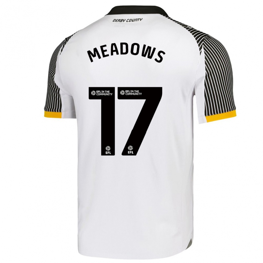 גברים כדורגל Helena Meadows #17 לבן שחור ג'רזי ביתית 2025/26