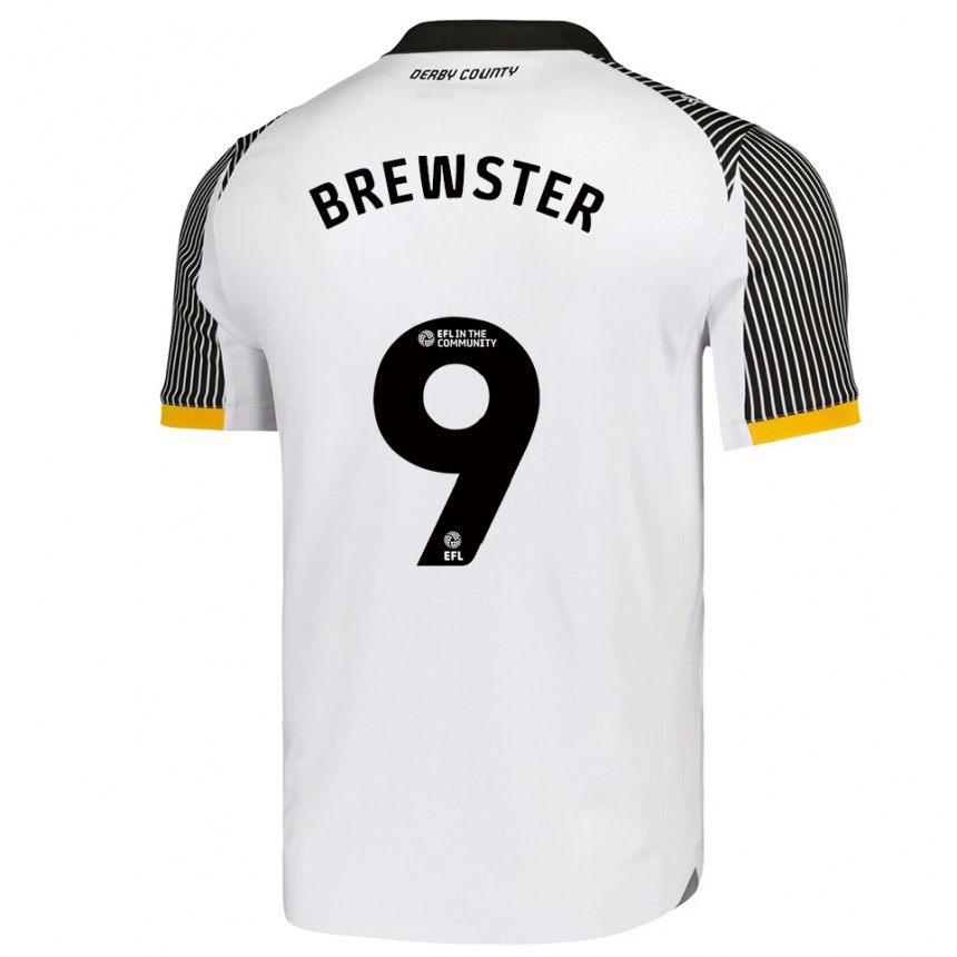 גברים כדורגל ריאן ברוסטר #9 לבן שחור ג'רזי ביתית 2025/26