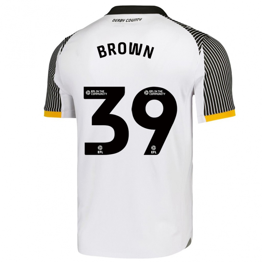 גברים כדורגל Dajaune Brown #39 לבן שחור ג'רזי ביתית 2025/26