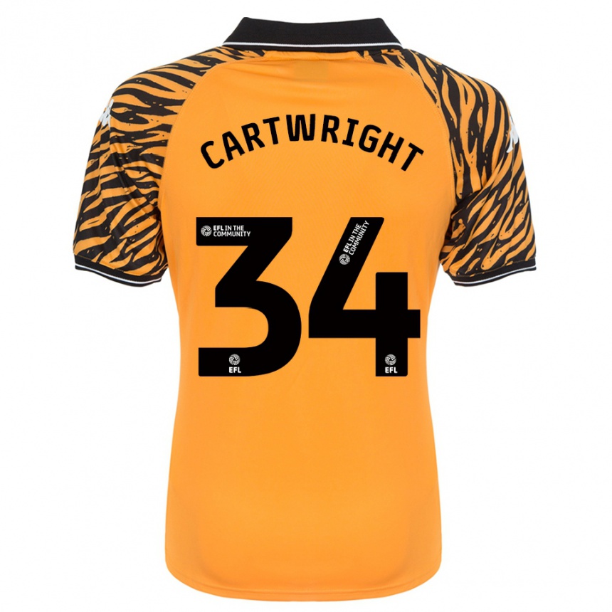 גברים כדורגל הארווי קרטרייט #34 כתום שחור ג'רזי ביתית 2025/26