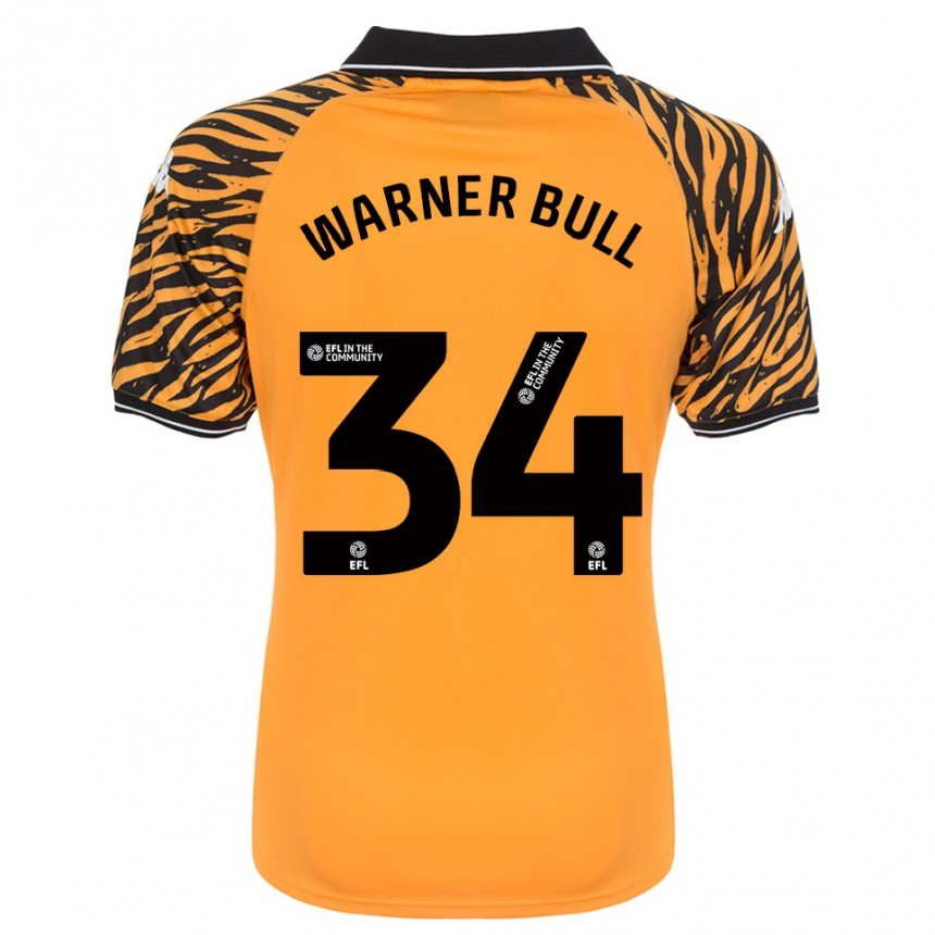 גברים כדורגל Lucy Warner-Bull #34 כתום שחור ג'רזי ביתית 2025/26