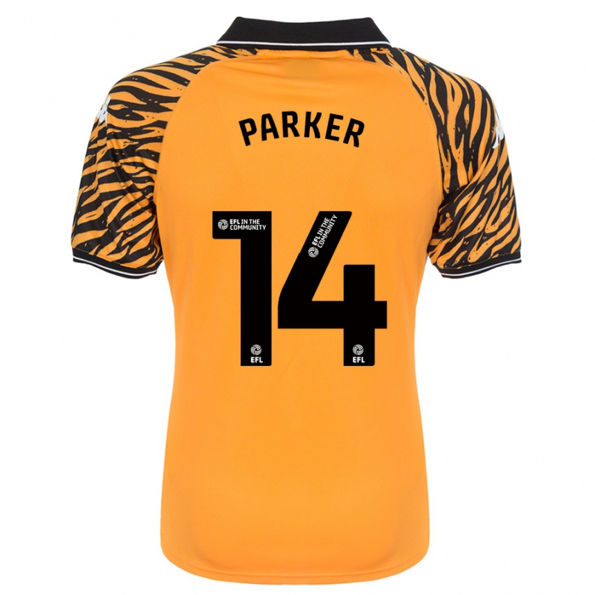 גברים כדורגל Hugh Parker #14 כתום שחור ג'רזי ביתית 2025/26