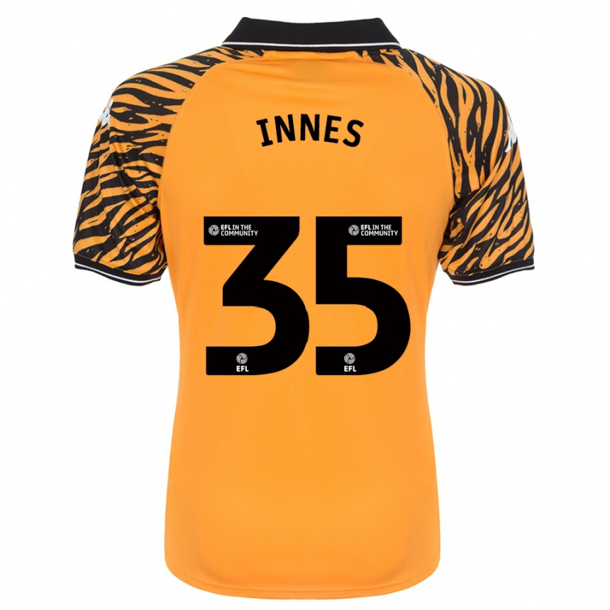 גברים כדורגל Emma Innes #35 כתום שחור ג'רזי ביתית 2025/26