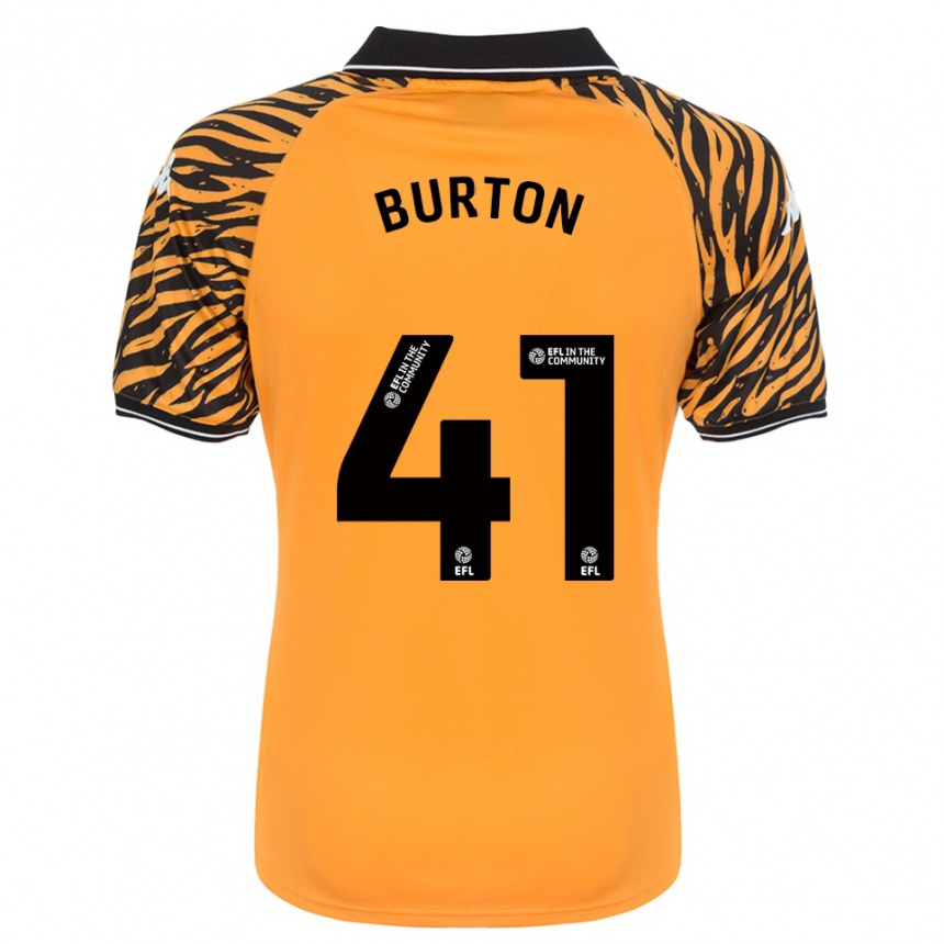 גברים כדורגל Jess Burton #41 כתום שחור ג'רזי ביתית 2025/26