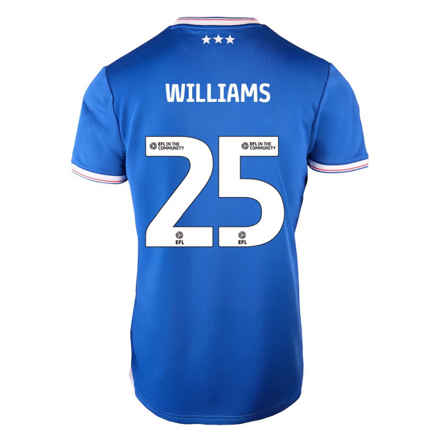 גברים כדורגל Erin Williams #25 כחול לבן ג'רזי ביתית 2025/26