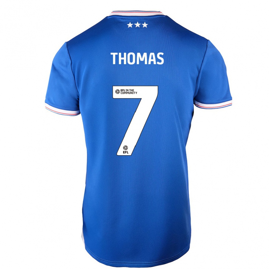 גברים כדורגל נטשה תומאס #7 כחול לבן ג'רזי ביתית 2025/26