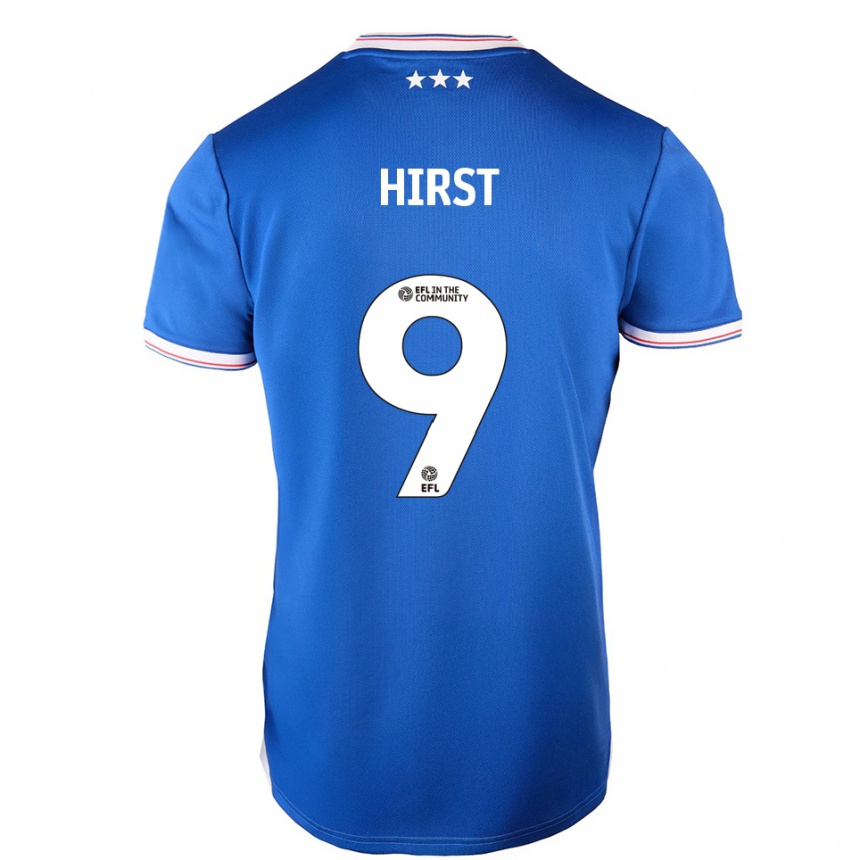 גברים כדורגל ג'ורג' הירסט #9 כחול לבן ג'רזי ביתית 2025/26