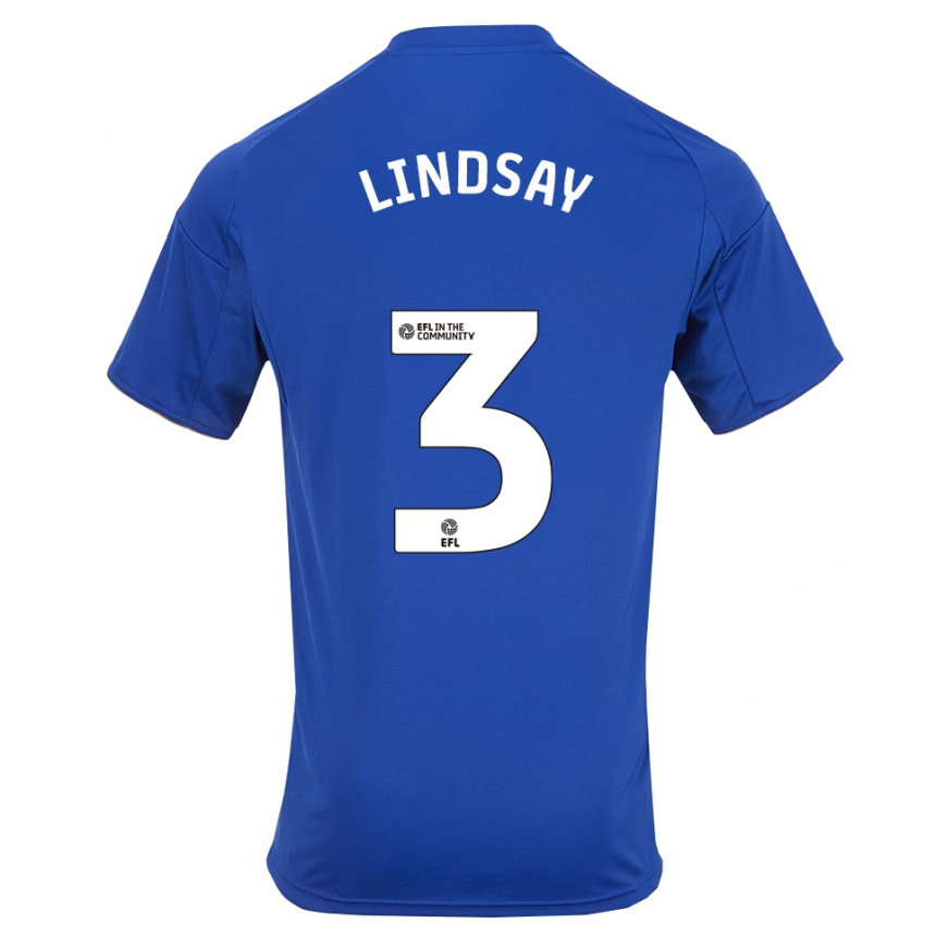 גברים כדורגל ג'המרי לינדזי #3 כחול זהב ג'רזי ביתית 2025/26