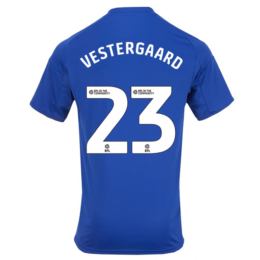 גברים כדורגל יאניק וסטרגורד #23 כחול זהב ג'רזי ביתית 2025/26