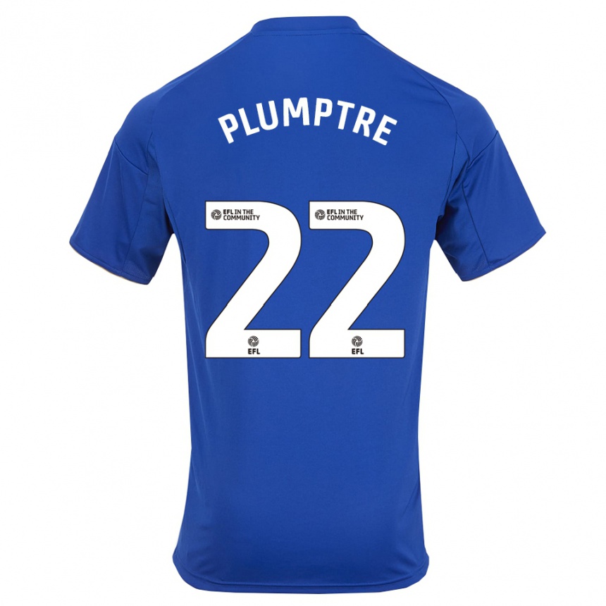 גברים כדורגל אשלי פלומפטר #22 כחול זהב ג'רזי ביתית 2025/26 גברים כדורגל אשלי פלומפטר #22 כחול זהב ג'רזי ביתית 2025/26