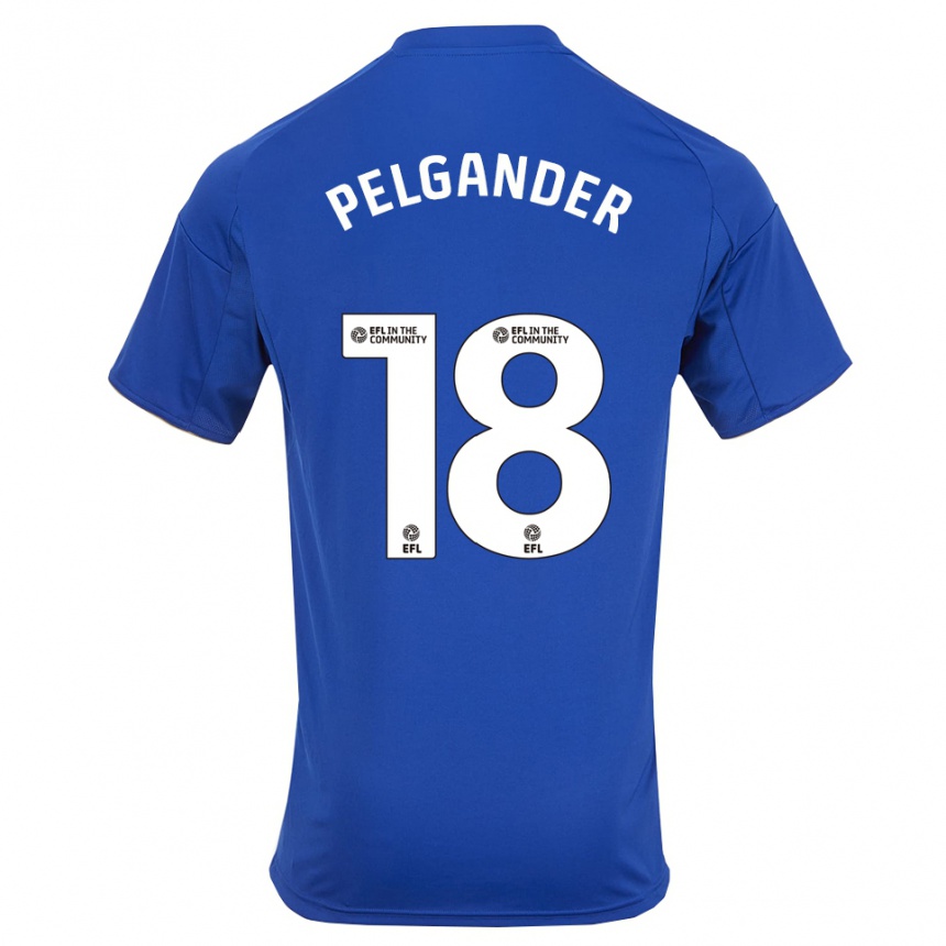 גברים כדורגל Emilia Pelgander #18 כחול זהב ג'רזי ביתית 2025/26