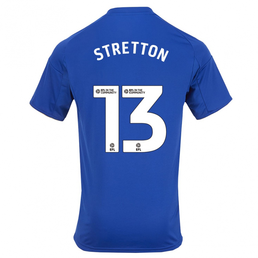 גברים כדורגל Leo Stretton #13 כחול זהב ג'רזי ביתית 2025/26