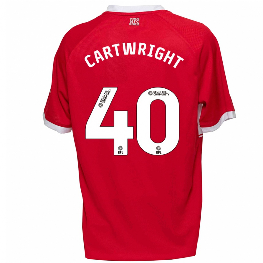 גברים כדורגל פין קרטרייט #40 אדום לבן ג'רזי ביתית 2025/26