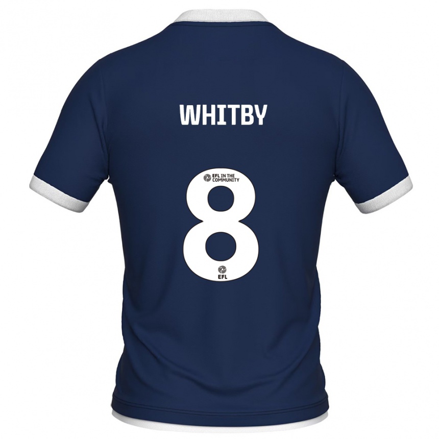 גברים כדורגל Oliver Whitby #8 כחול נייבי לבן ג'רזי ביתית 2025/26
