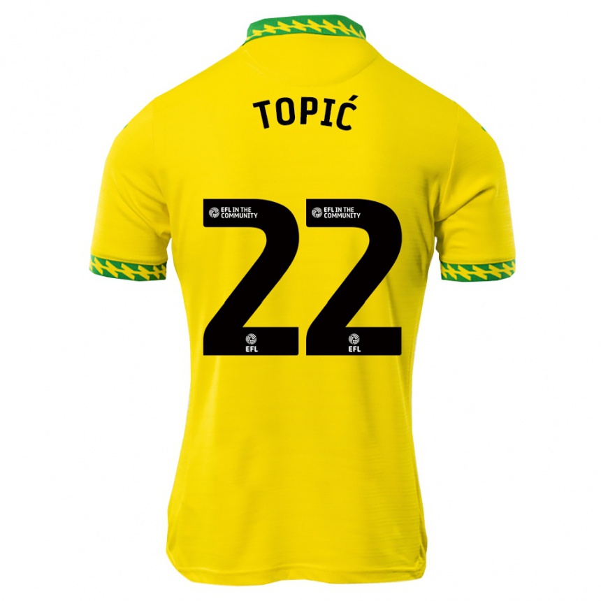 גברים כדורגל מירקו טופיק #22 לבן ירוק ג'רזי ביתית 2025/26