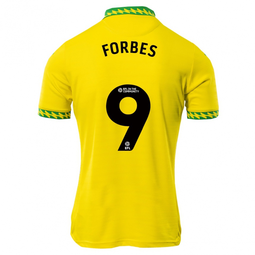 גברים כדורגל Brandon Forbes #9 לבן ירוק ג'רזי ביתית 2025/26