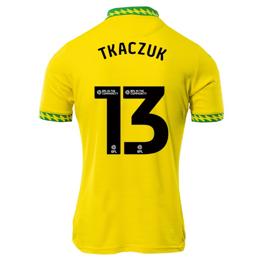 גברים כדורגל Nikodem Tkaczuk #13 לבן ירוק ג'רזי ביתית 2025/26