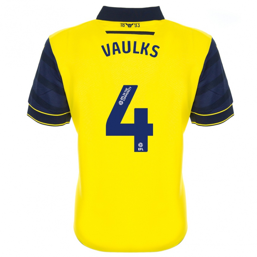 גברים כדורגל וויל ואולקס #4 צהוב כחול נייבי ג'רזי ביתית 2025/26