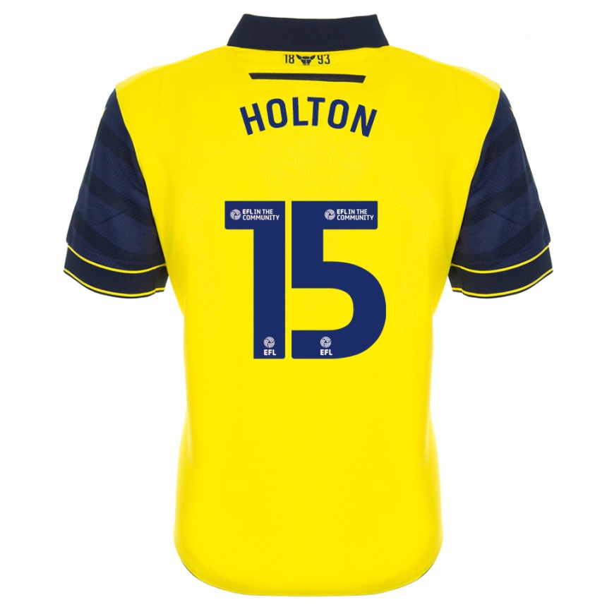 גברים כדורגל Josh Holton #15 צהוב כחול נייבי ג'רזי ביתית 2025/26