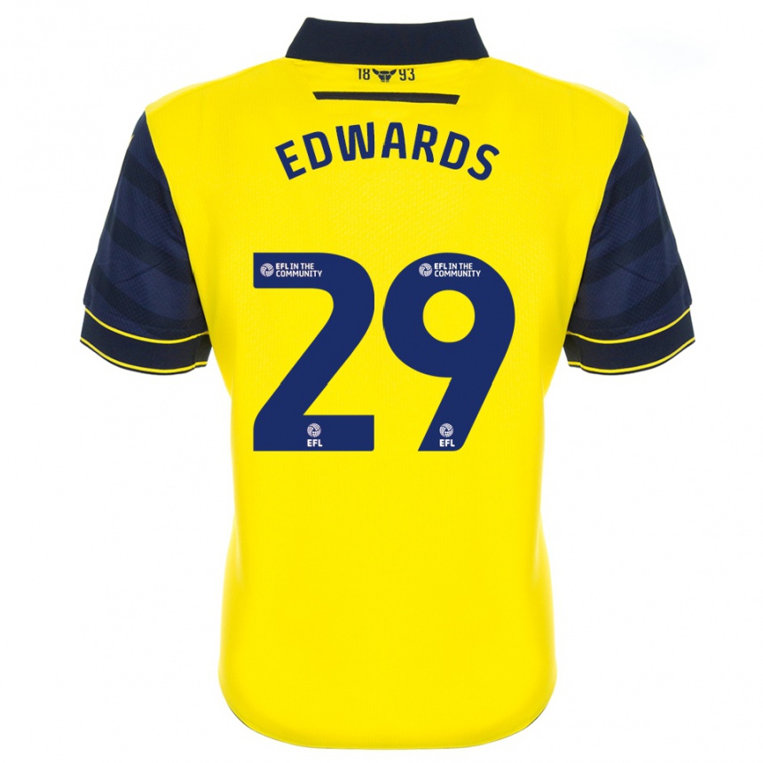 גברים כדורגל קייל אדוארדס #29 צהוב כחול נייבי ג'רזי ביתית 2025/26