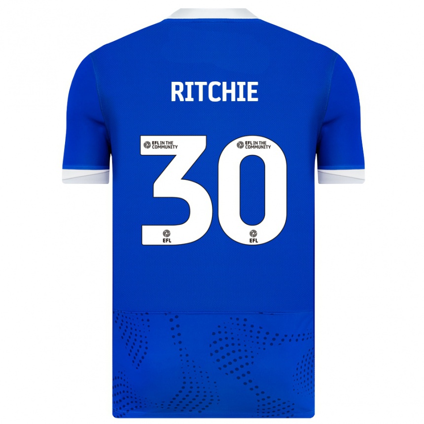 גברים כדורגל מאט ריצ'י #30 כחול לבן ג'רזי ביתית 2025/26