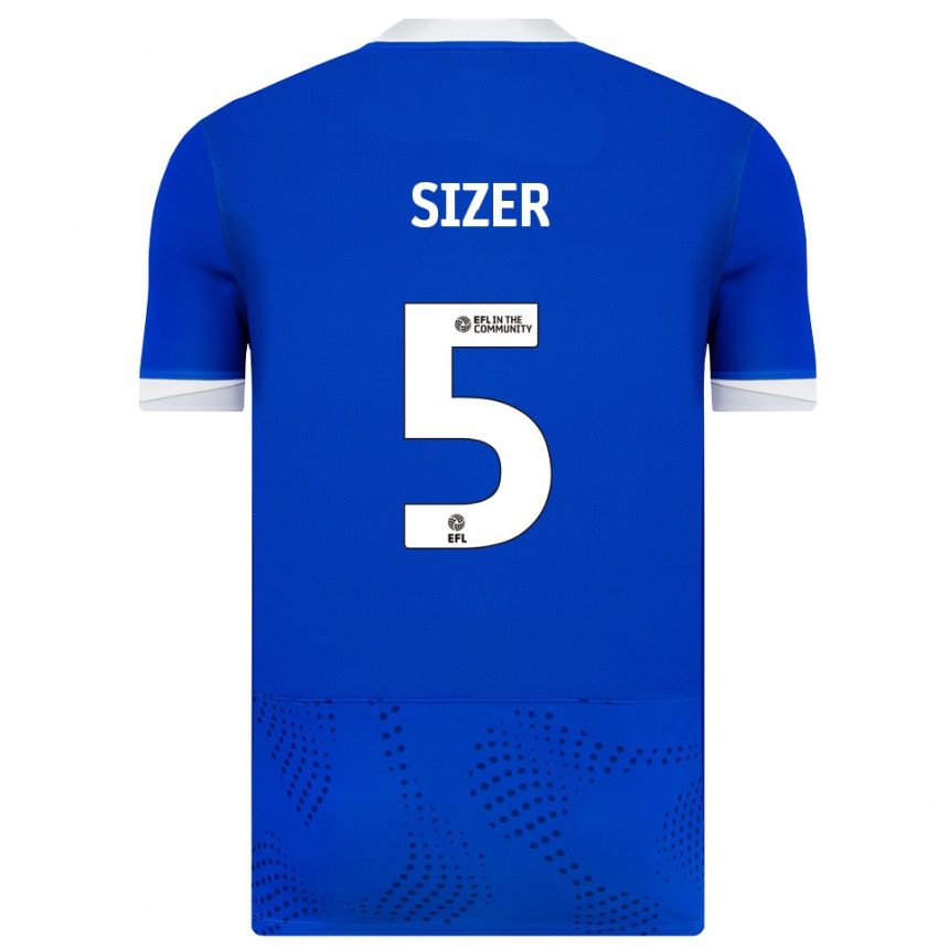 גברים כדורגל Ashton Sizer #5 כחול לבן ג'רזי ביתית 2025/26