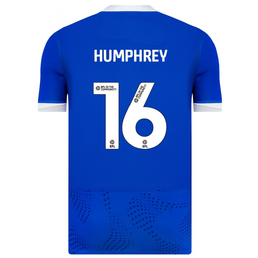 גברים כדורגל Ella Humphrey #16 כחול לבן ג'רזי ביתית 2025/26