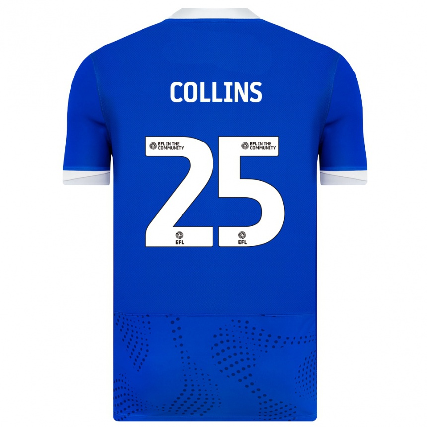 גברים כדורגל Izzy Collins #25 כחול לבן ג'רזי ביתית 2025/26