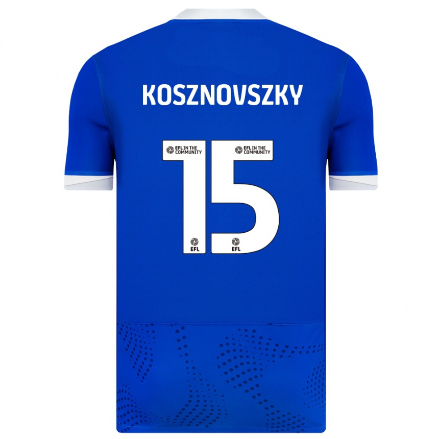 גברים כדורגל Márk Kosznovszky #15 כחול לבן ג'רזי ביתית 2025/26