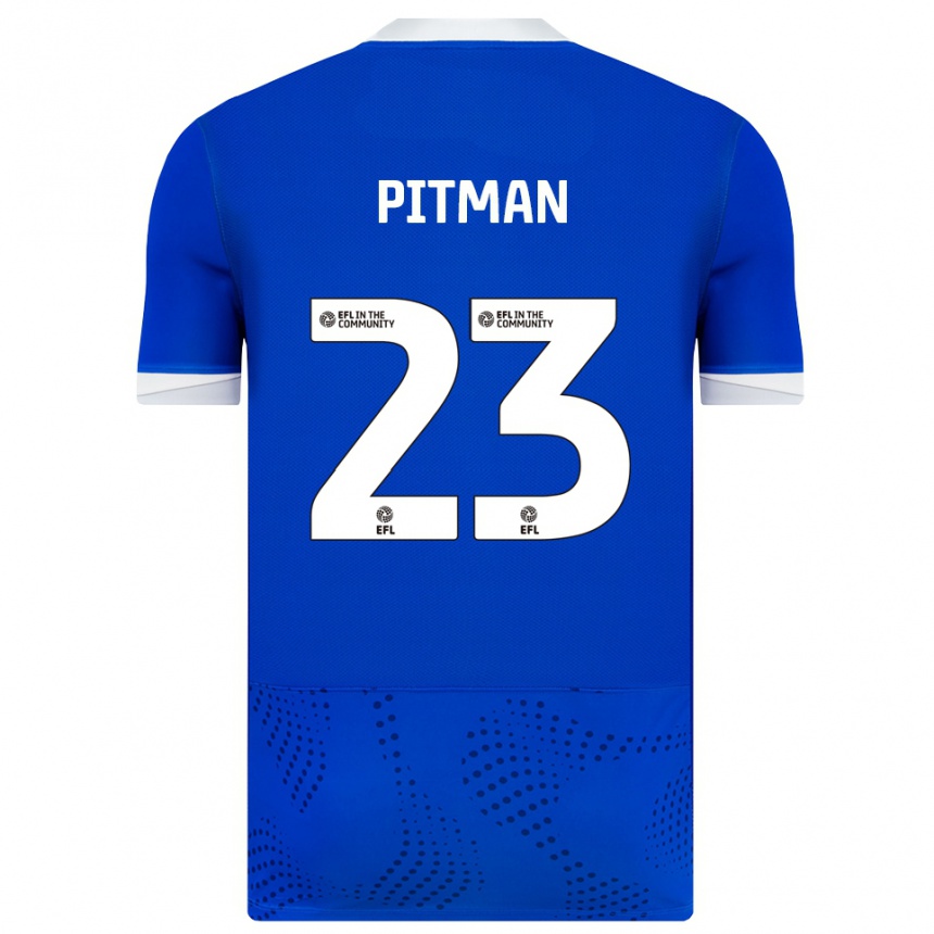 גברים כדורגל Emily Pitman #23 כחול לבן ג'רזי ביתית 2025/26