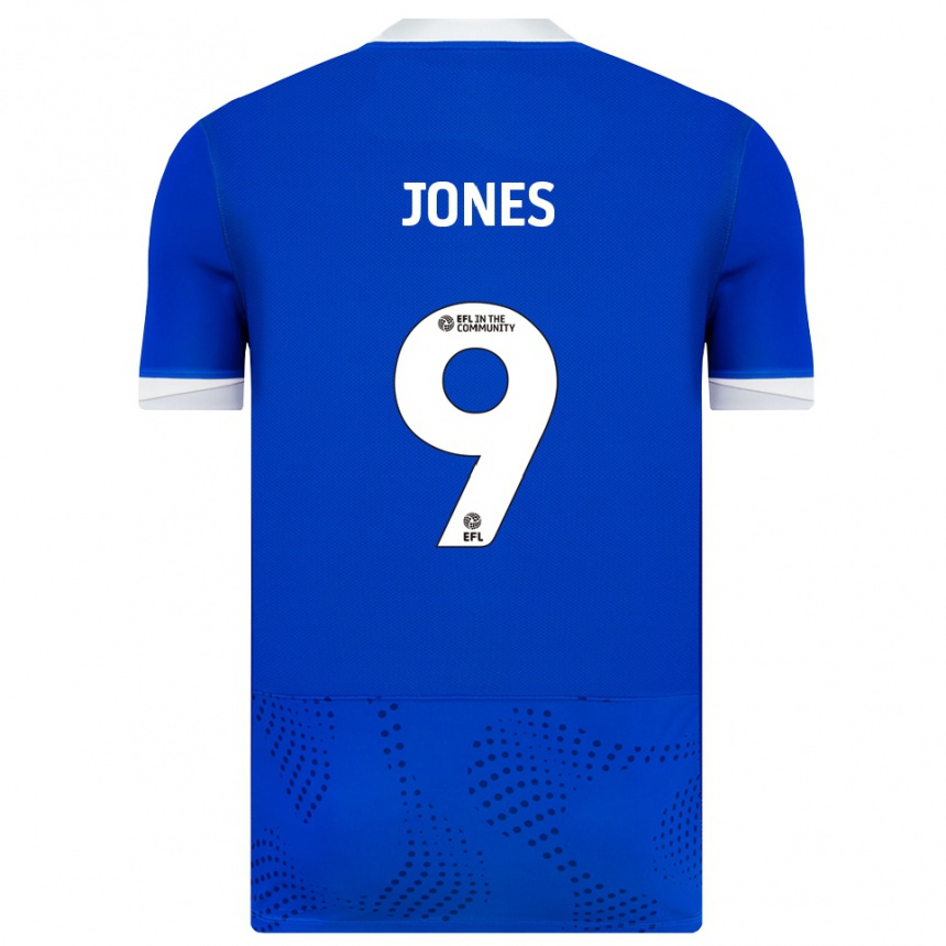 גברים כדורגל Emma Jones #9 כחול לבן ג'רזי ביתית 2025/26