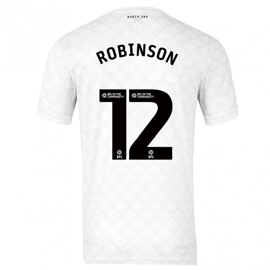 גברים כדורגל Ben Robinson #12 לבן אדום ג'רזי ביתית 2025/26