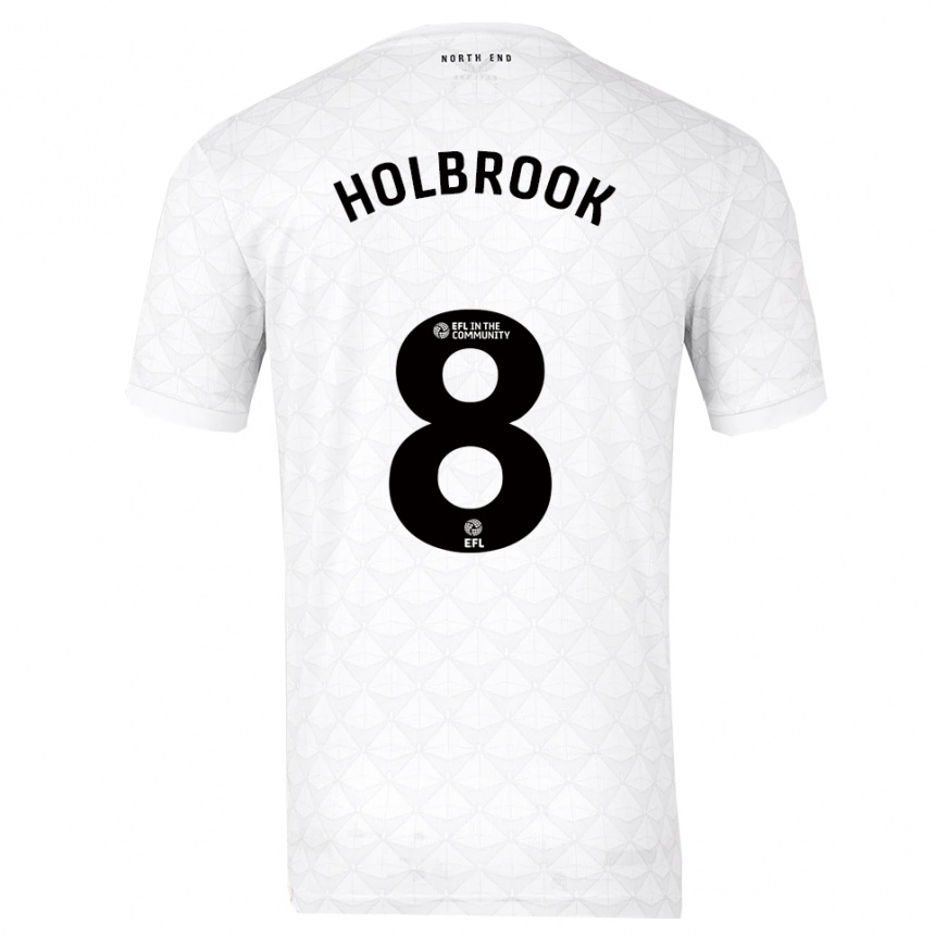 גברים כדורגל Jess Holbrook #8 לבן אדום ג'רזי ביתית 2025/26